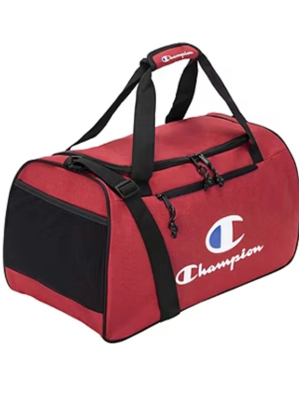 Champion Logo Ascend Duffel Bag, 20x 10.5x 10.5 Blue/Red/Black,